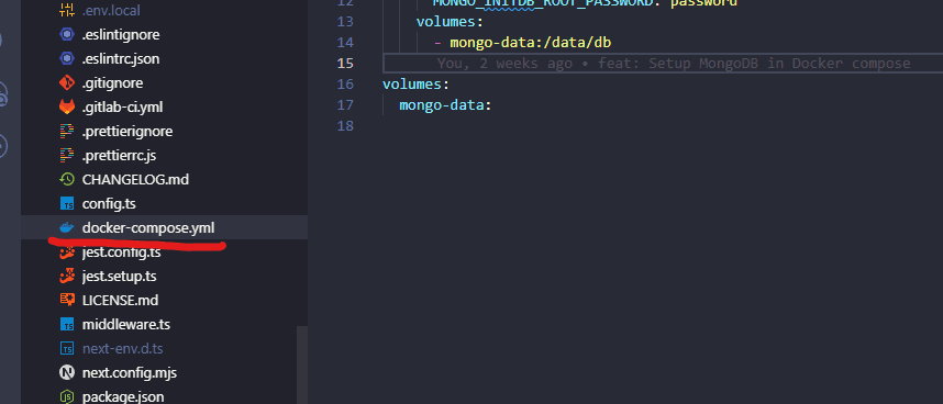 docker compose mongodb