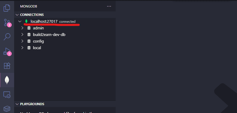 connected mongodb on VS Code