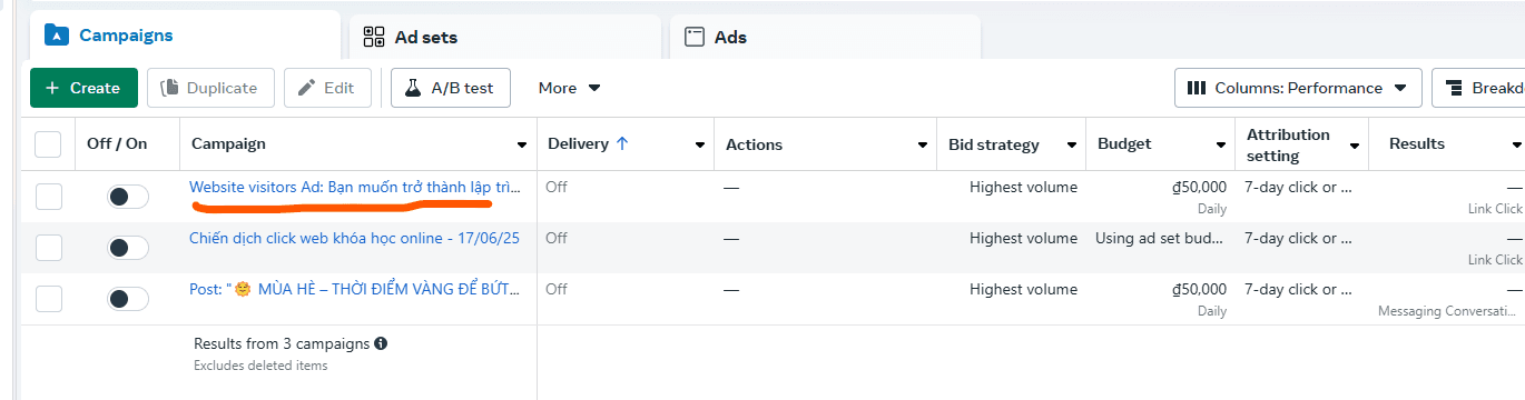 ads list - facebook ads