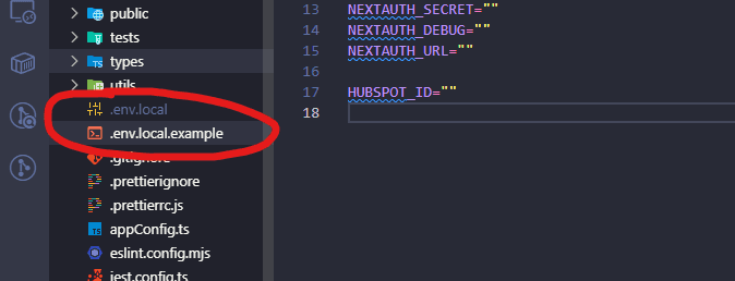 env file in nextjs