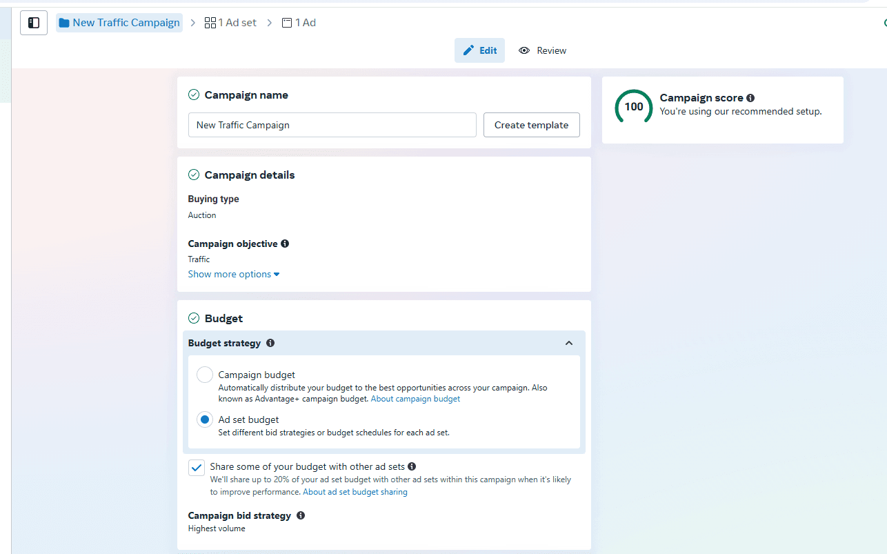 config ads - facebook ads