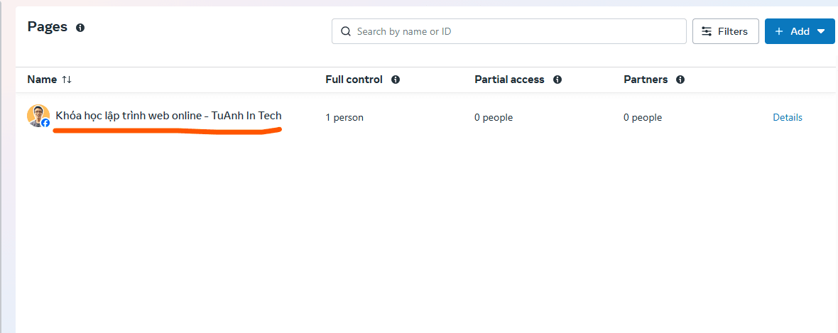 page list - facebook ads