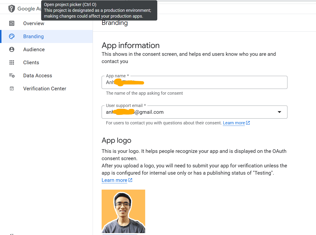 config oauth2 consent screent - credentials google console cloud