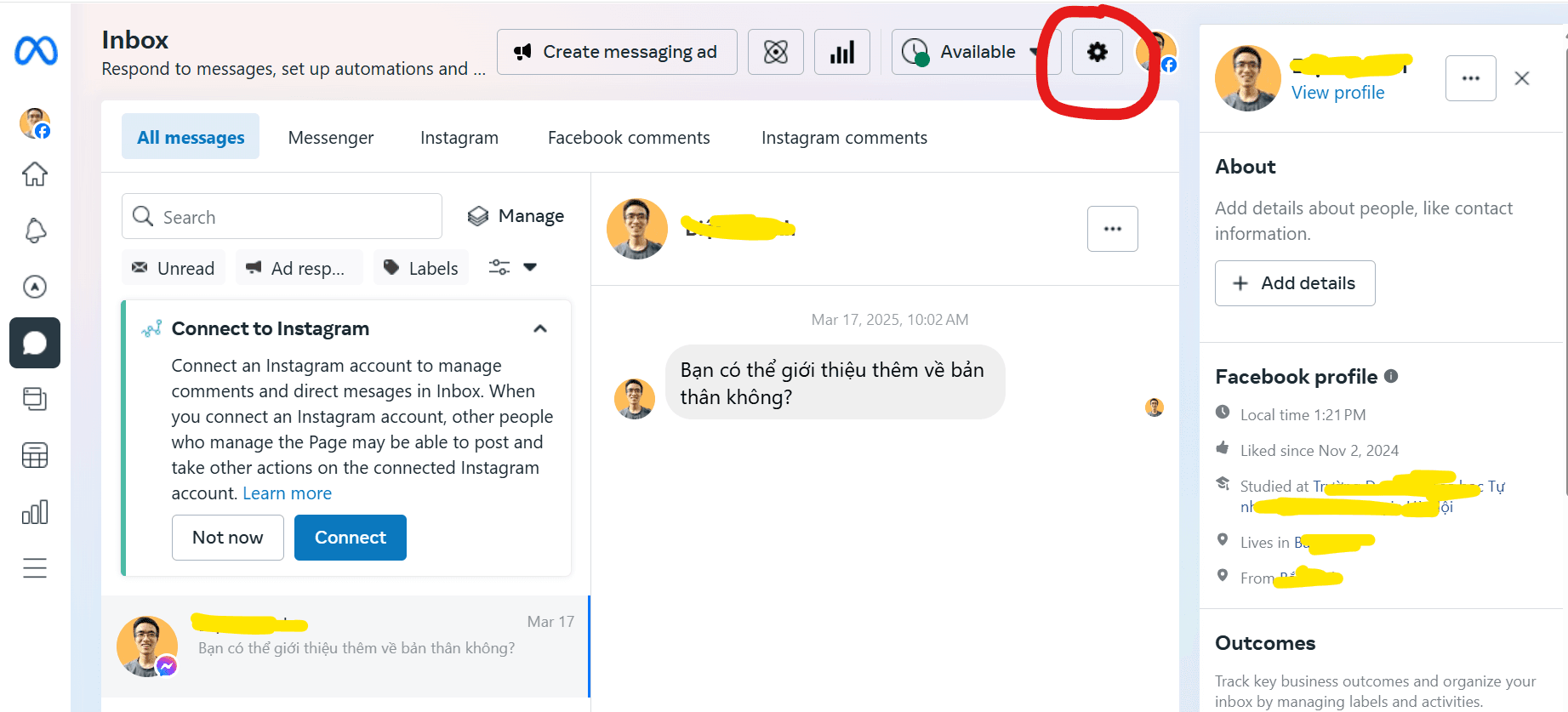 inbox Facebook business suite