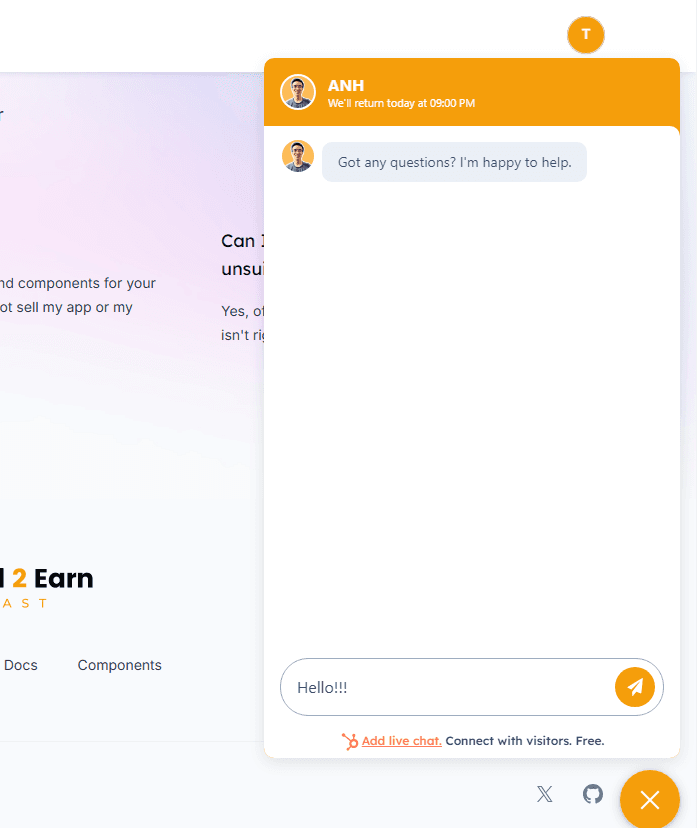 Hubspot live chat