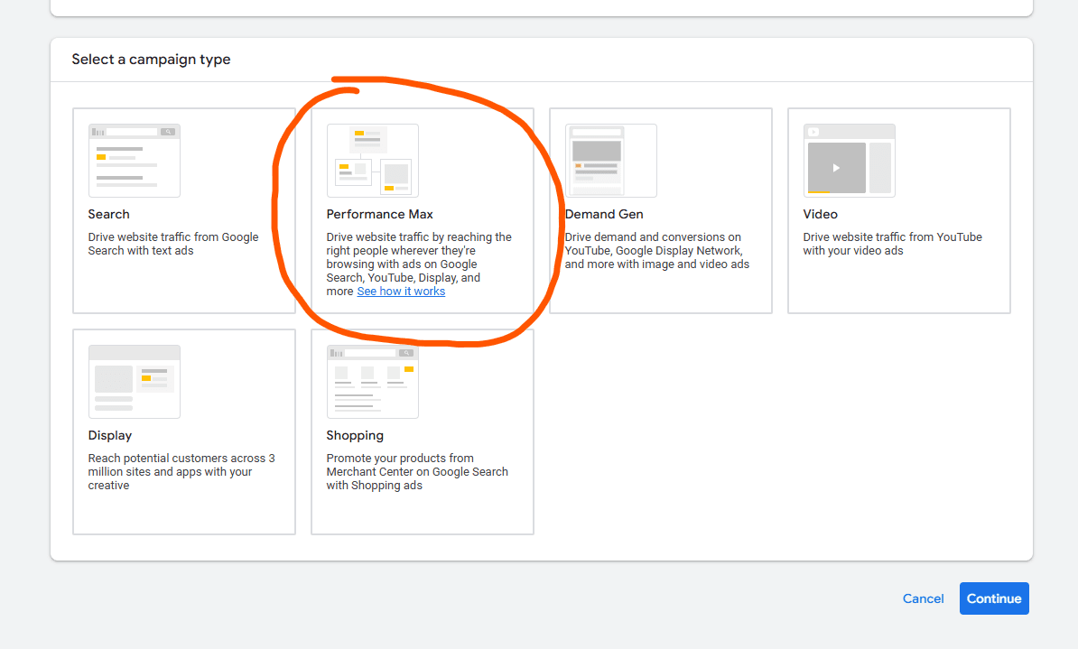choose campaign type