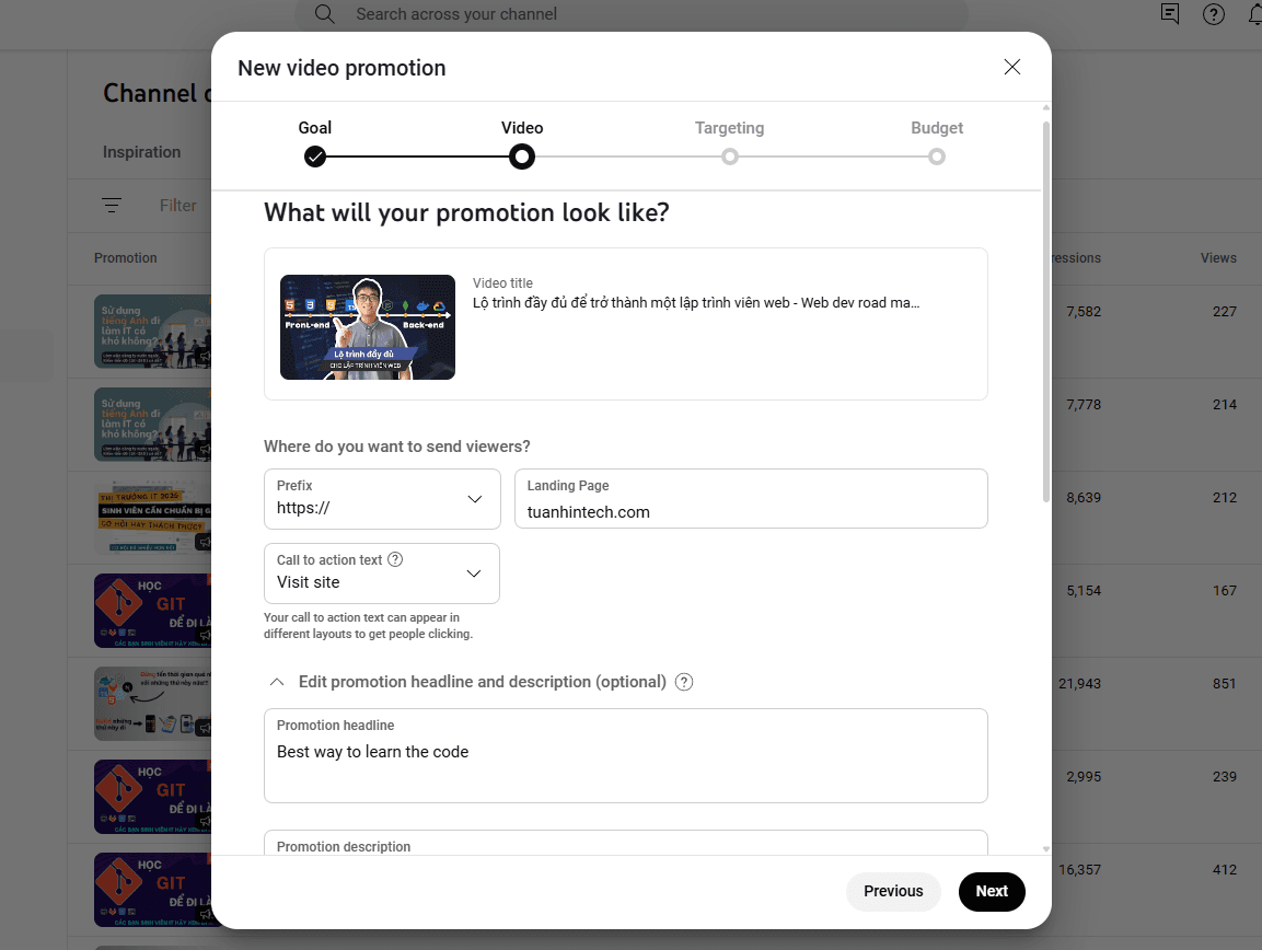 config info promo youtube video