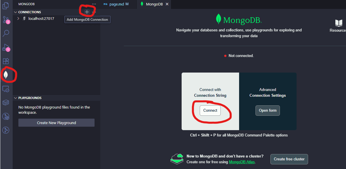 connect mongodb on VS Code