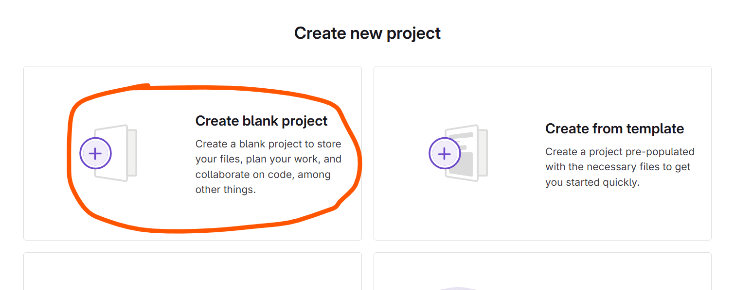 create a new Gitlab project