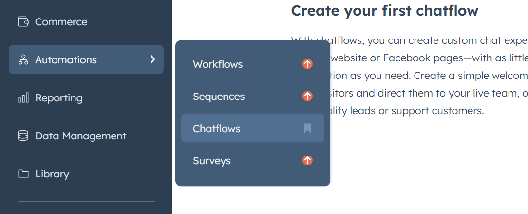 Hubspot chat flows