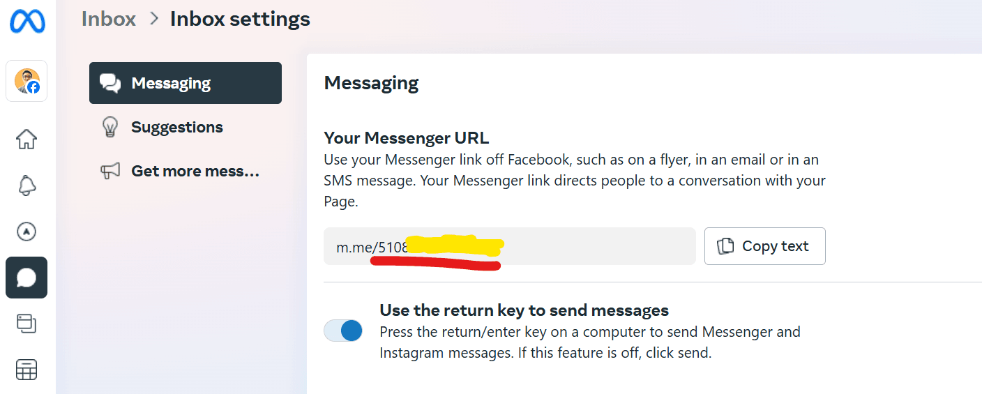 inbox setting Facebook business suite