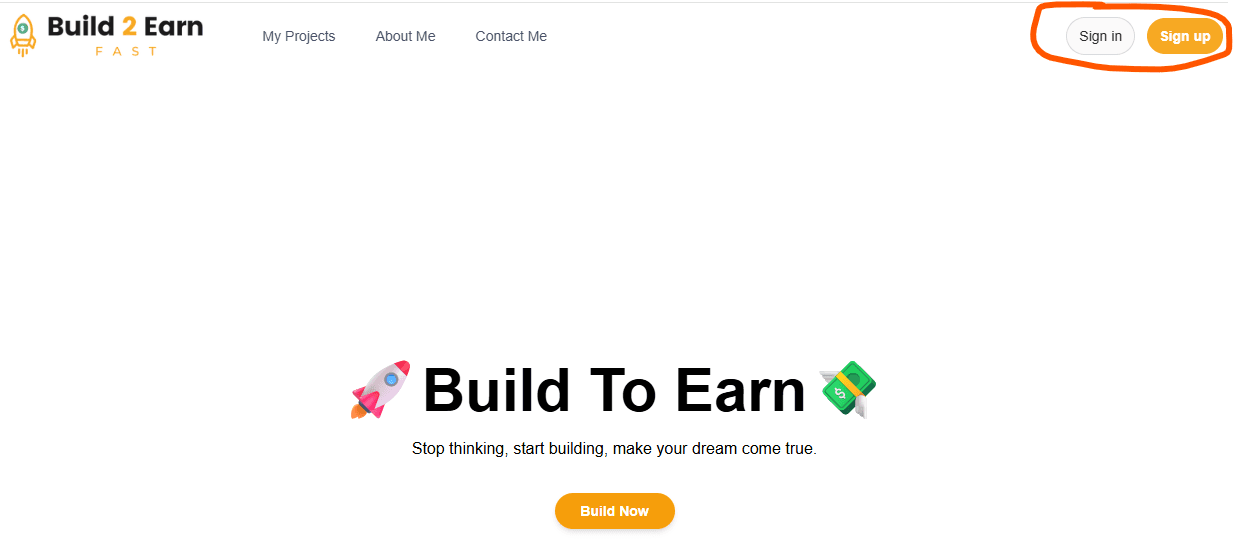 signin signup buttons