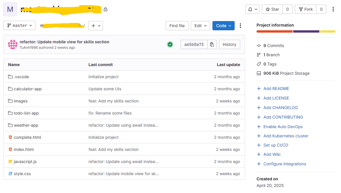 source code on gitlab