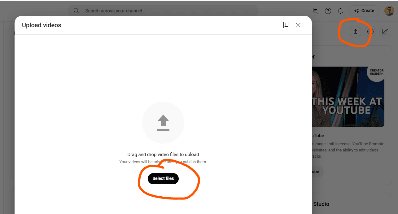 upload youtube video