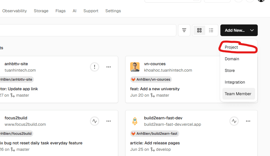 add new source code on vercel