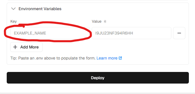 setup environment variables