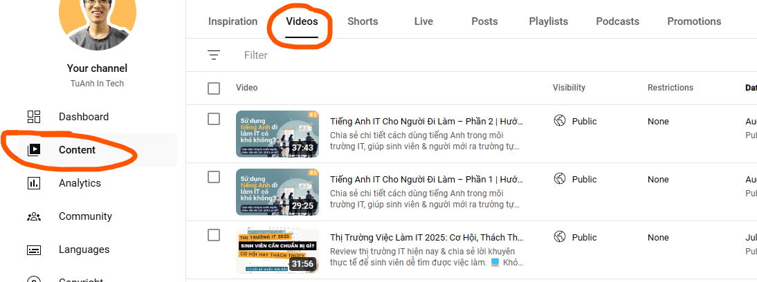 video youtube on youtube studio