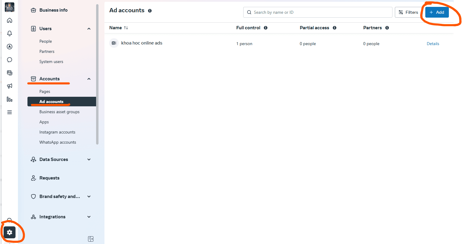 add ads account - facebook ads