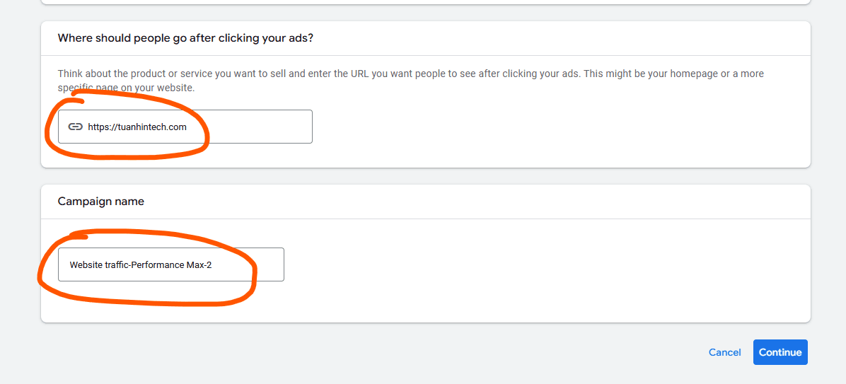 config campaign url name